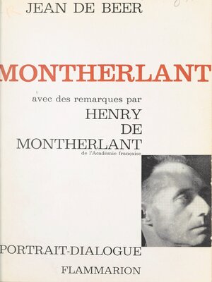 cover image of Montherlant